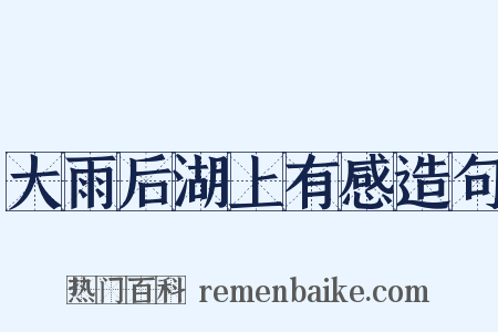 大雨后湖上有感造句是什么意思的图片